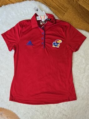 Adidas KU Jayhawks Polo, Womens Medium, New With Tags
